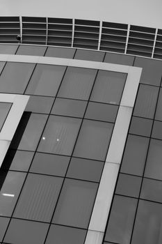 Details of building architecture in the European District of Brussels - Black and White