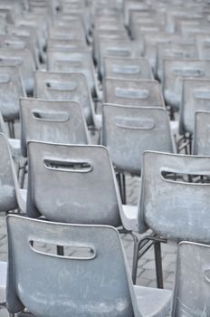 Empty grey chairs