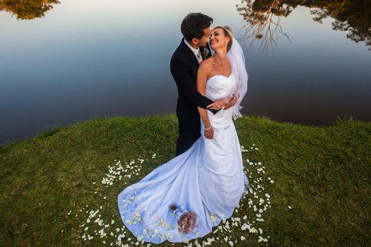 Bride and Groom Husband and Wife share a romantic moments on their first day.