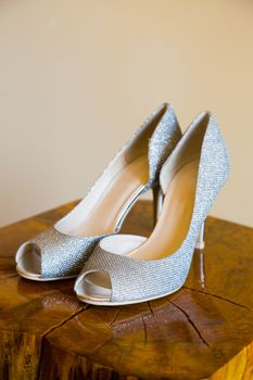 These heels are ready for the bride to wear on her wedding day.