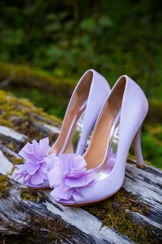 These heels are ready for the bride to wear on her wedding day.