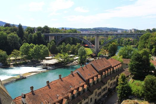 Roofs of houses in Bern town , Switzerland