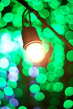 Green bokeh. Abstract Christmas background