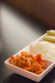Chinese cabbage kimchi ,  korean food , korean barbecue side dish