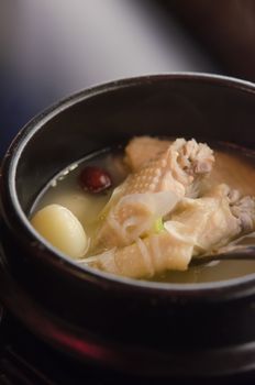 stewed chicken  with ginseng , korean soup
