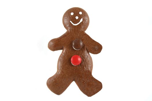 Cute baked and delicious crunchy gingerbread man.