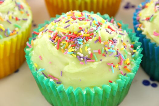 Cute single cup cake ready to serve.