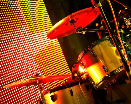 Drum on stage.Live music