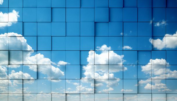 Abstract sky mosaic background.environment concept