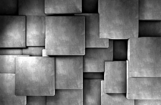 3d abstract background cement  blocks