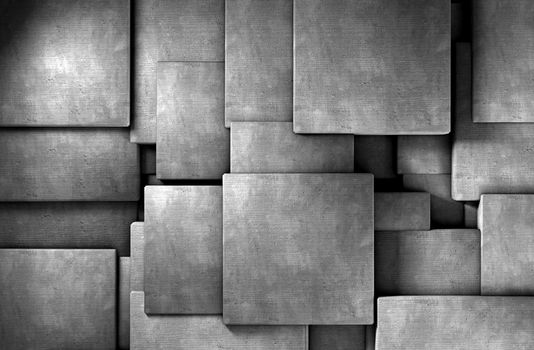 3d abstract background cement  blocks
