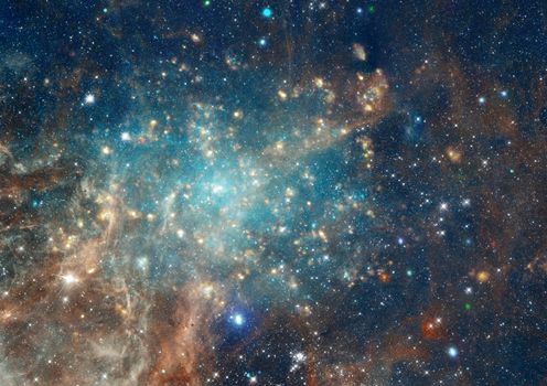 Far being shone nebula and star field against space. "Elements of this image furnished by NASA".