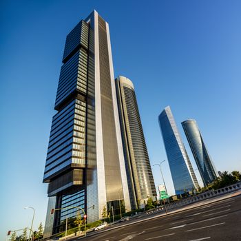 four modern skyscrapers (Cuatro Torres) Madrid, Spain 