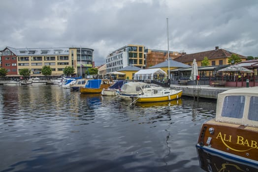 The boats are on show at the harbor during Halden food and harbor festival which is held every year on the last weekend of June. There are both wooden boats and fiberglass boats and large and small boats.