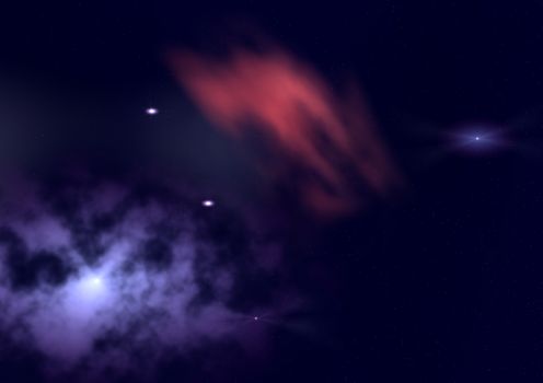 Star field in space, a nebulae and a gas congestion. "Elements of this image furnished by NASA".