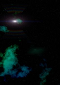 Far being shone nebula and star field against space. "Elements of this image furnished by NASA".