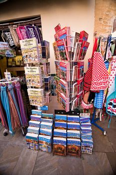 Trade for tourists next to the Cathedral, Bazaar, Granada, Spain