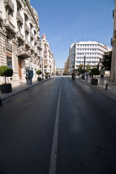 Road of Reyes Catolicos street, Granada, Spain