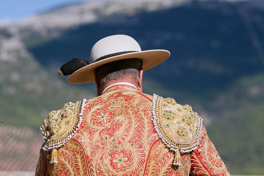  horseman armed with a spear to fight the bull, Spain