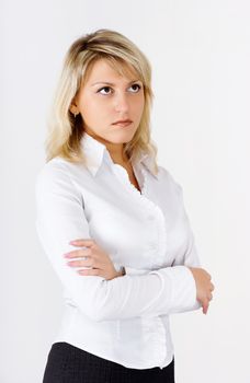 Portrait of an attractive blonde girl standing