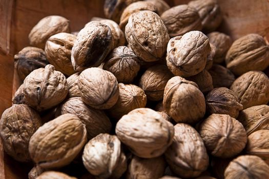 Nuts stacked in a pile