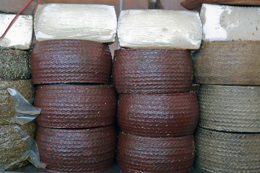 Traditional sale of cheese, Spain