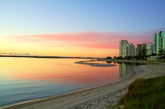 Beautiful pre dawn sky across Labrador on the Gold Coast Australia.