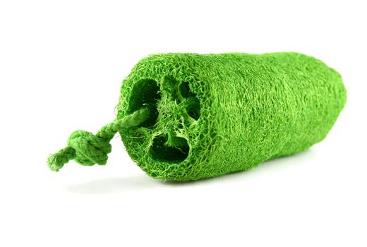 Loofah body sponge used for washing and exfoliating the skin.