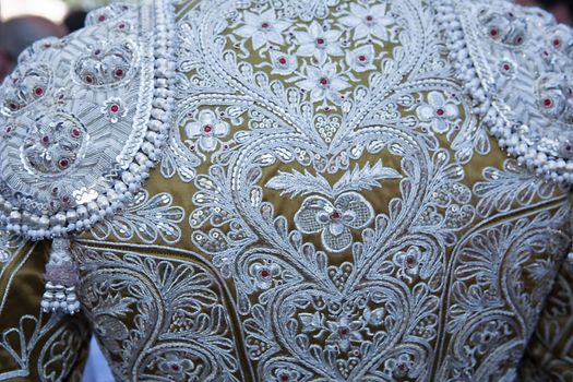 Detail of the "traje de luces" or bullfighter dress, Spain