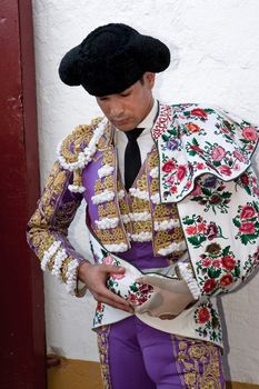 Jose Maria Manzanares waiting for the exit in the alley from the bullring of Linares, province of Jaen, Spain