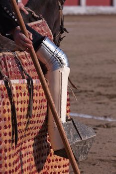 Picador bullfighter, lancer whose job it is to weaken bull's neck muscles, Spain