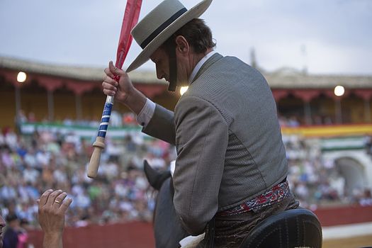 Antonio Domecq, bullfighter on horseback spanish, Baeza, Jaen province, Spain, 13 august 2010