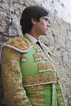 The bullfighter french Sebastian Castella waiting for the exit in the alley from the bullring of Villanueva del arzobispo, province of Jaen, Spain. 12 september 2008