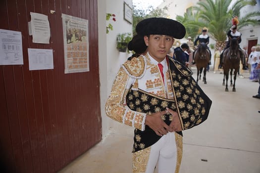Joselito Adame waiting for the exit in the alley from the bullring of Jaen, Spain. 13 june 2009