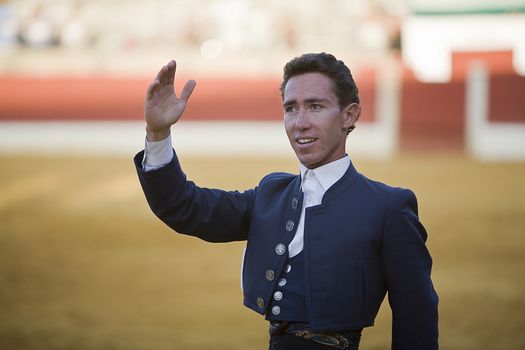 Leonardo Hernandez, bullfighter on horseback spanish, Baeza, Jaen province, Spain, 14 august 2009