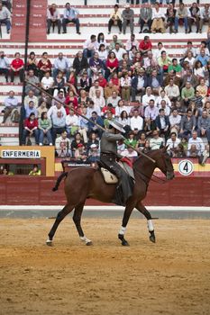 Alvaro Montes, bullfighter on horseback spanish witch garrocha (blunt lance used on ranches), Coso de la Alameda, Jaen, Spain, 13 october2008