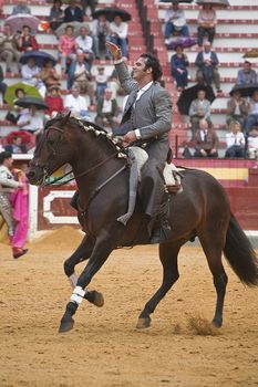 Alvaro Montes, bullfighter on horseback spanish, Coso de la Alameda, Jaen, Spain, 13 october2008