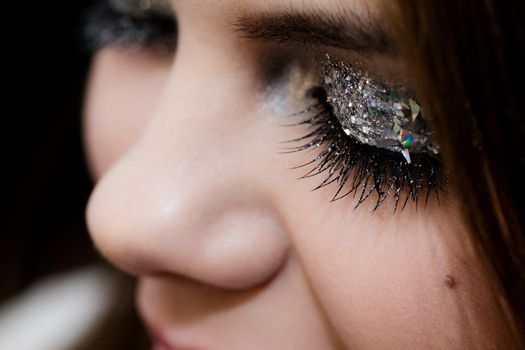 Close-up portrait of beautiful caucasian young woman