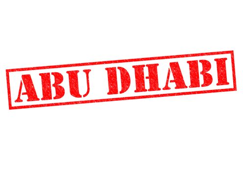 ABU DHABI Rubber Stamp over a white background.