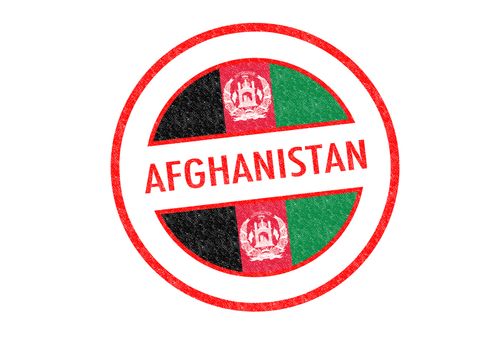 Passport-style AFGHANISTAN rubber stamp over a white background.
