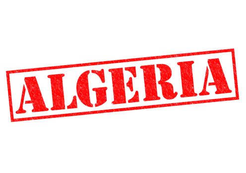 ALGERIA Rubber Stamp over a white background.