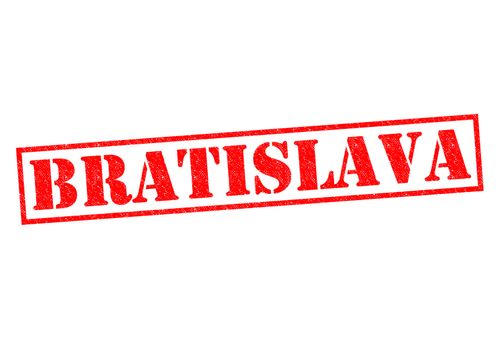 BRATISLAVA Rubber Stamp over a white background.