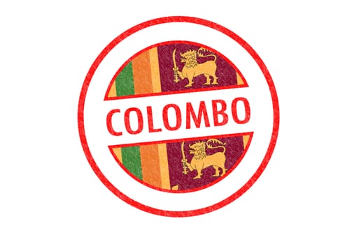 Passport-style COLOMBO (Sri Lanka) rubber stamp over a white background.