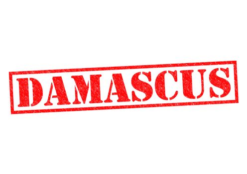 DAMASCUS Rubber Stamp over a white background.