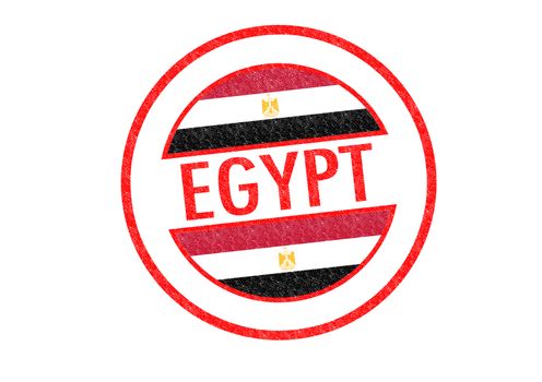 Passport-style EGYPT rubber stamp over a white background.