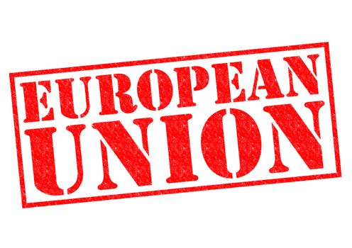 EUROPEAN UNION Rubber stamp over a white background.