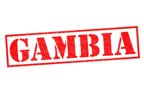 GAMBIA Rubber Stamp over a white background.