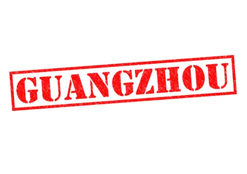 GUANGZHOU (China) Rubber Stamp over a white background.