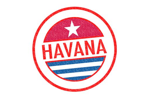 Passport-style HAVANA (Cuba) rubber stamp over a white background.