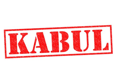 KABUL (capital of Afghanistan) Rubber Stamp over a white background.
